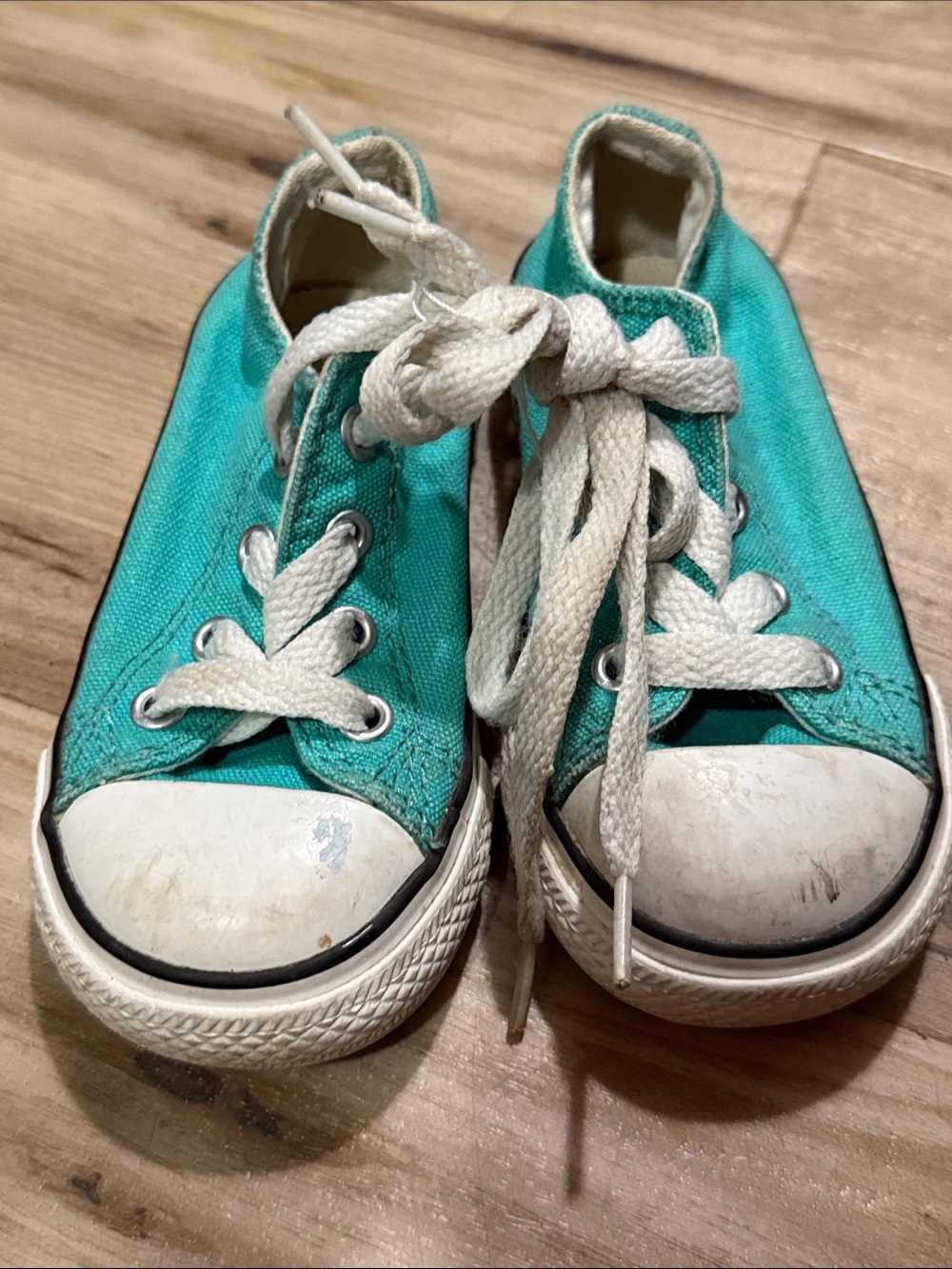 Kids Teal Canvas Lace-Up Sneakers Converse All Stars